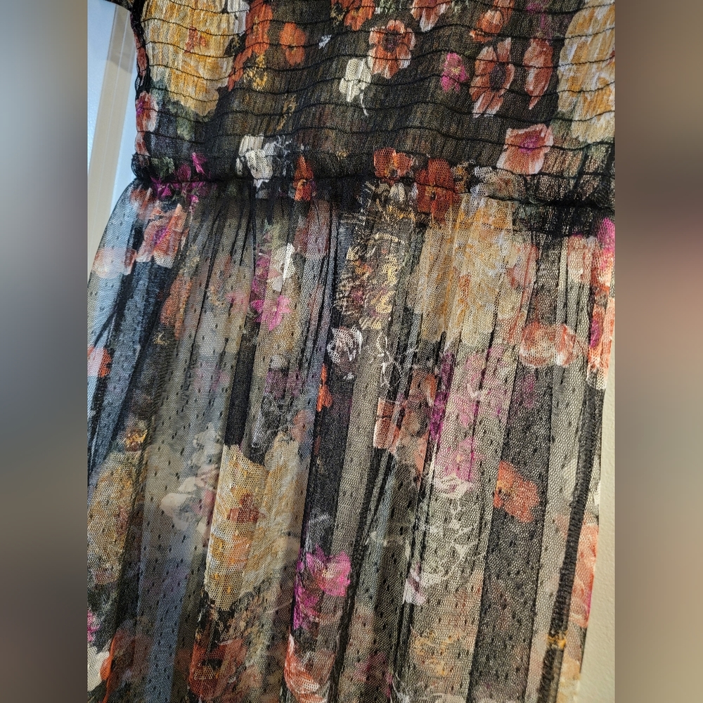 Vintage style flowers tule/mesh dress
